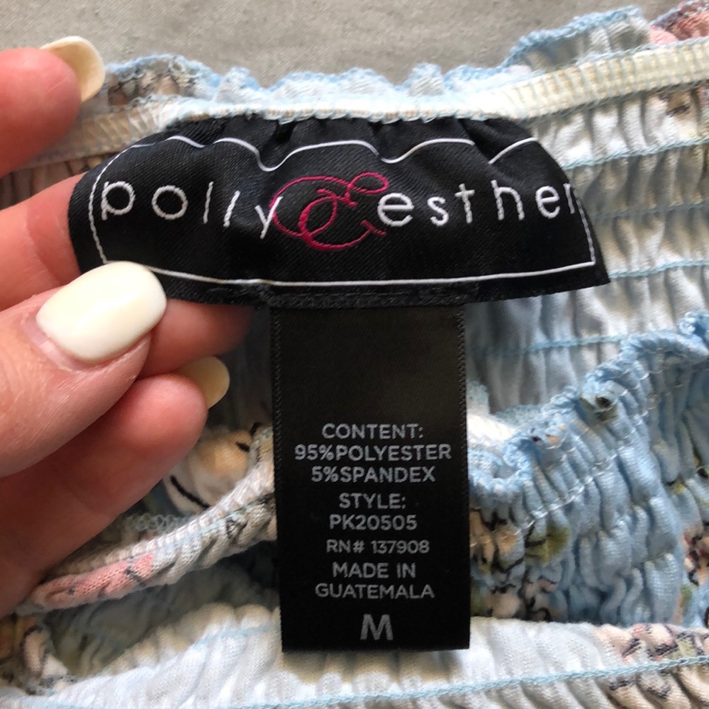 DONATED! Polly & Esther crisscrossed over the shoulder crop top - Picture 2 of 8